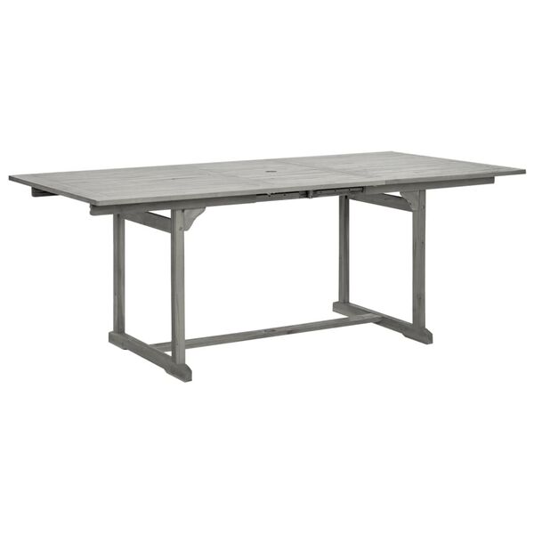 vidaXL Garden Table Grey Solid Acacia wood Medium Extendable