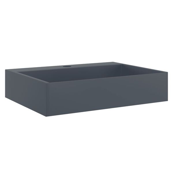 vidaXL Wash Basin 19.7x15.0x4.3" Mineral Cast/Marble Cast Anthracite