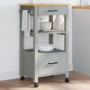 vidaXL Kitchen Trolley MONZA 18.9"x15.7"x34.8" Solid Wood Pine
