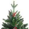 vidaXL Artificial Hinged Christmas Tree Green PVC, PE, metal Medium