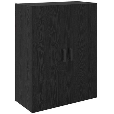 Black wood cabinet with single cabinet body and two doors