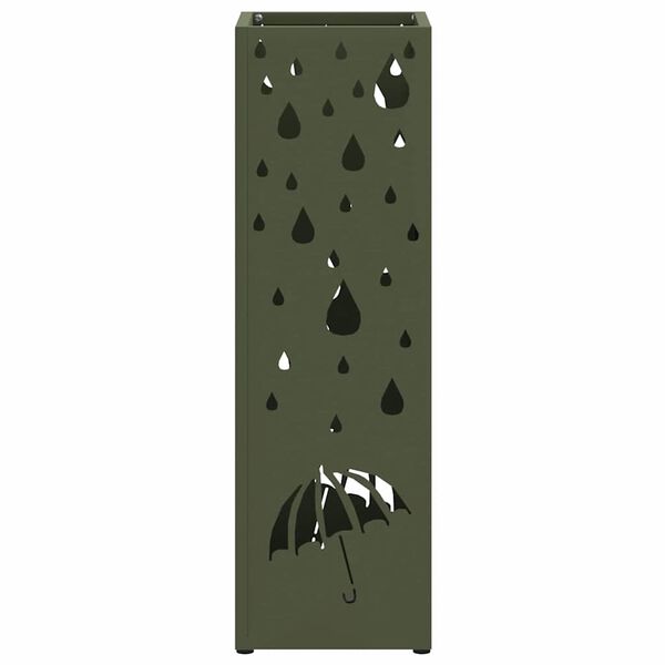 vidaXL Umbrella Stand Olive 15.5 x 15.5 x 49 cm Metal