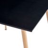 vidaXL Dining Table Black and Oak MDF 31.7 in x 31.7 in x 28.7 in
