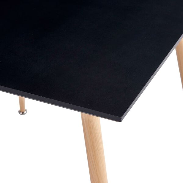 vidaXL Dining Table Black and Oak MDF 31.7 in x 31.7 in x 28.7 in