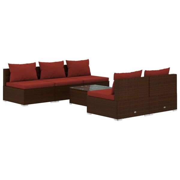 vidaXL Garden Lounge Set Brown PE Rattan Large Modular