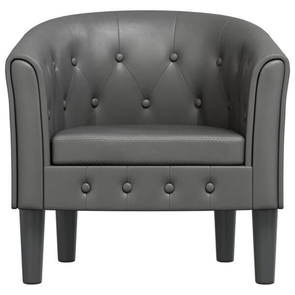 vidaXL Tub Chair Gray Faux Leather