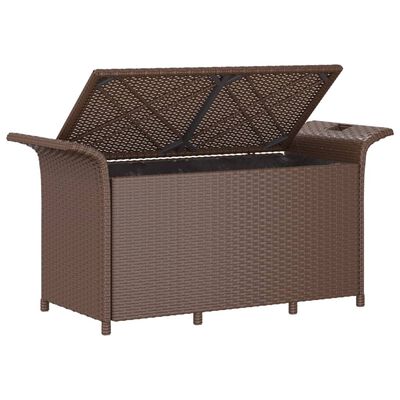 vidaXL Patio Bench with Cushion Brown 45.7"x18.1"x22.4" Poly Rattan