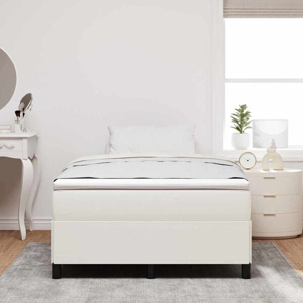 vidaXL Box Spring Bed Cream 47.24 x 74.80 in Velvet
