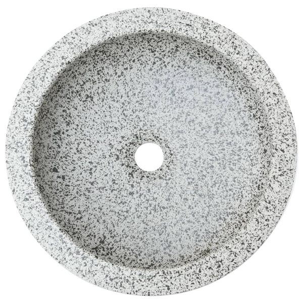 vidaXL Countertop Basin Grey Round Φ16.1x5.5" Ceramic