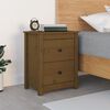 vidaXL Bedside Cabinet Honey Brown Solid Pine Wood 19.7x13.8x24.2 in
