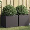 vidaXL Planter Set of 2 Black Cold-rolled steel Medium Durable