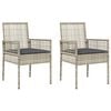 vidaXL Garden Chair 2 pcs Light Grey 53 x 60 x 85cm poly rattan