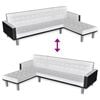 vidaXL Sofa Bed White and Black Faux Leather, Wood, Plywood Large