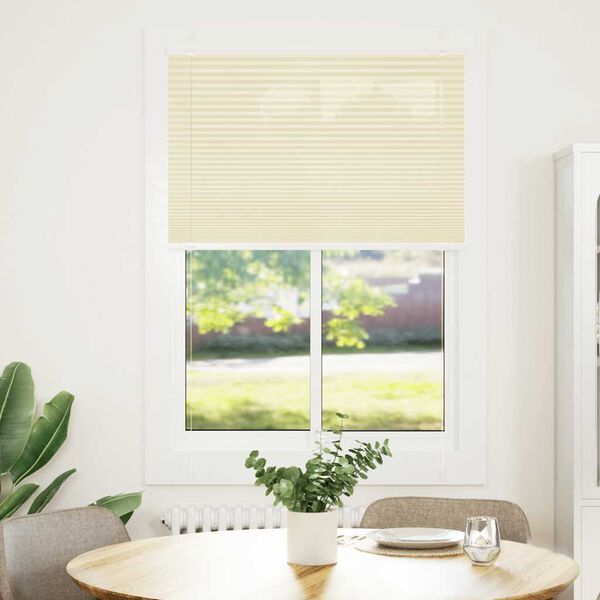 vidaXL Pleated Blind Cream 100% polyester 35.4 x 59.1 in