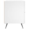 vidaXL Bedside Cabinet White Engineered wood, iron, PU faux leather Medium