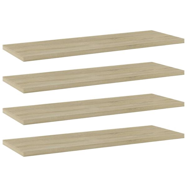vidaXL Shelf Set of 4 Sonoma oak Engineered wood 23.6 x 7.9 x 0.6 in