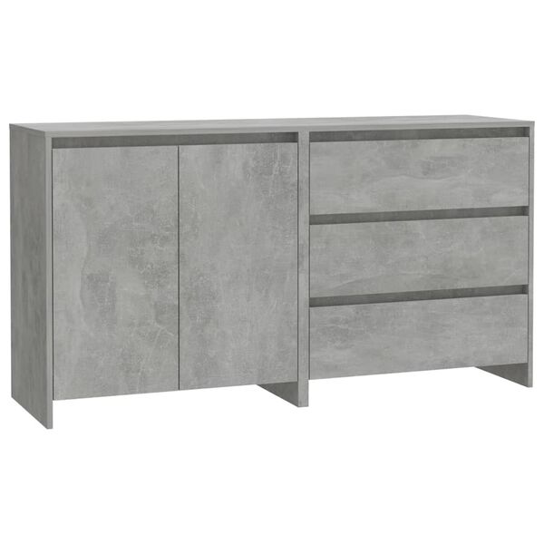 vidaXL Sideboard Set of 2 Concrete grey Engineered wood Medium