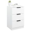 vidaXL Bedside Cabinet White Engineered wood Storage Bedside Cabinet