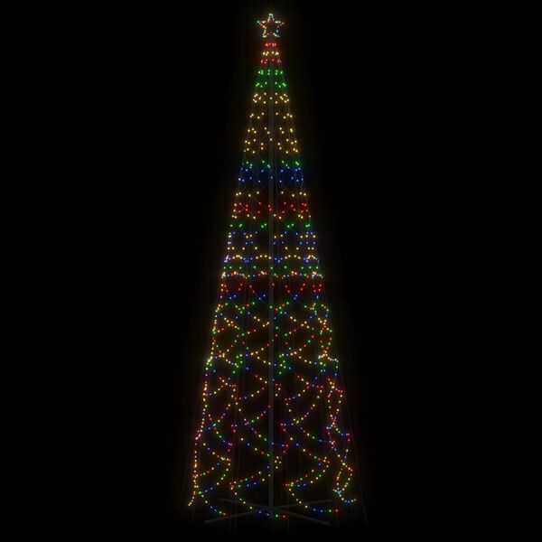 vidaXL Christmas Cone Tree Multicolored Powder-coated steel, copper, PVC
