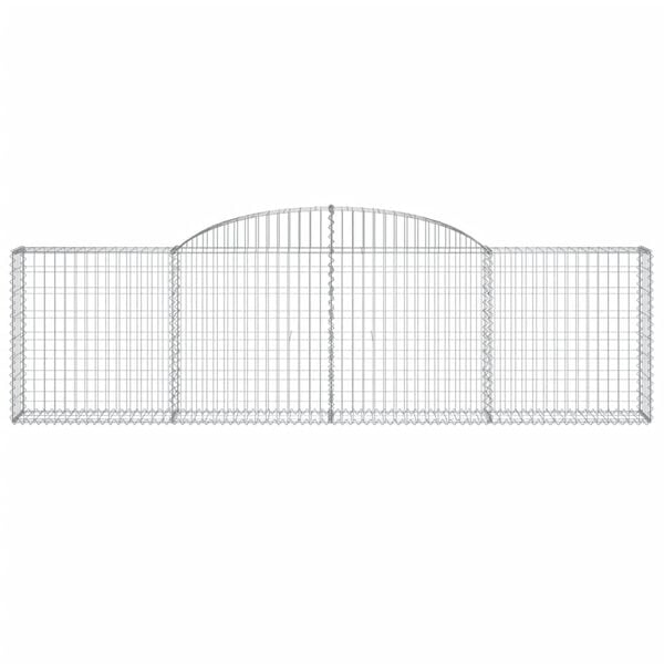 vidaXL Gabion Basket Set of 4 Silver Galvanized Iron Large Durable