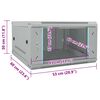 vidaXL Network Cabinet Grey 20.87 x 23.62 x 11.81 in Steel