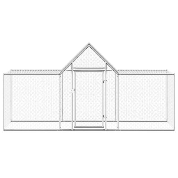 vidaXL Chicken Coop Silver Galvanized steel Large
