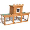vidaXL Rabbit Hutch Wooden Brown and Green Roof