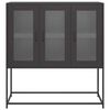 vidaXL Sideboard Black Cold-rolled steel Medium Sideboard Rectangular
