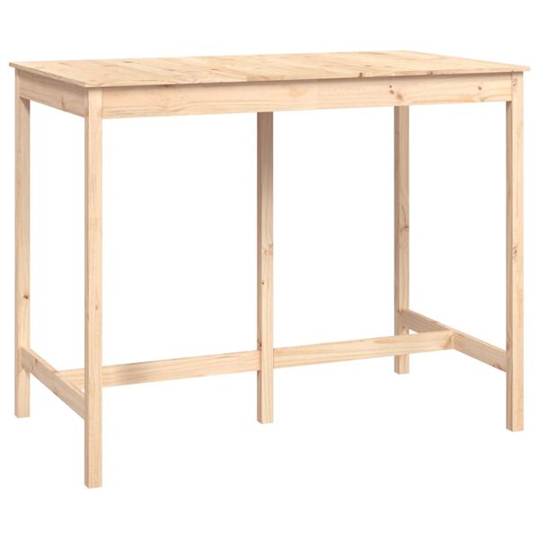 vidaXL Bar Table Natural wood Solid pine wood 55.1 x 31.5 x 43.3 in