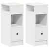 vidaXL Bedside Cabinet Set of 2 White Engineered wood Small