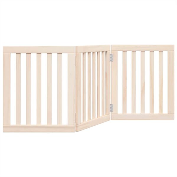 vidaXL Dog Gate Set of 3 Poplar wood Foldable Dog Gate Rectangular