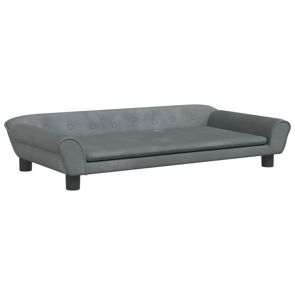 vidaXL Kids Sofa Dark grey Velvet (100% polyester), solid pine wood, foam