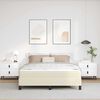 vidaXL Bed Frame with Mattress Cream 55.12 x 74.80 in Fabric