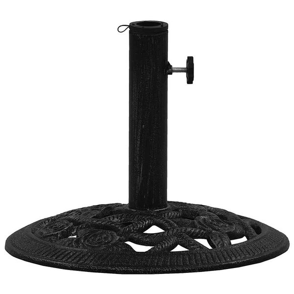 vidaXL Umbrella Base Black Cast iron Medium Decorative Inlays