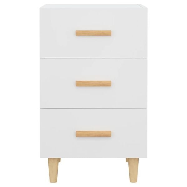 vidaXL Bedside Cabinet White Engineered wood Regular Bedside Cabinet
