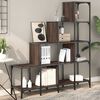 vidaXL Bookcase Brown Oak Engineered Wood and Metal Medium
