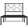 vidaXL Bed Frame Black Powder-Coated Steel Single Bed Frame