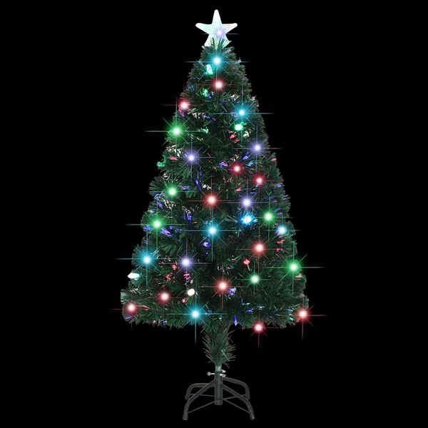 vidaXL Artificial Christmas Tree Green Fiberglass, Steel 47.2 in