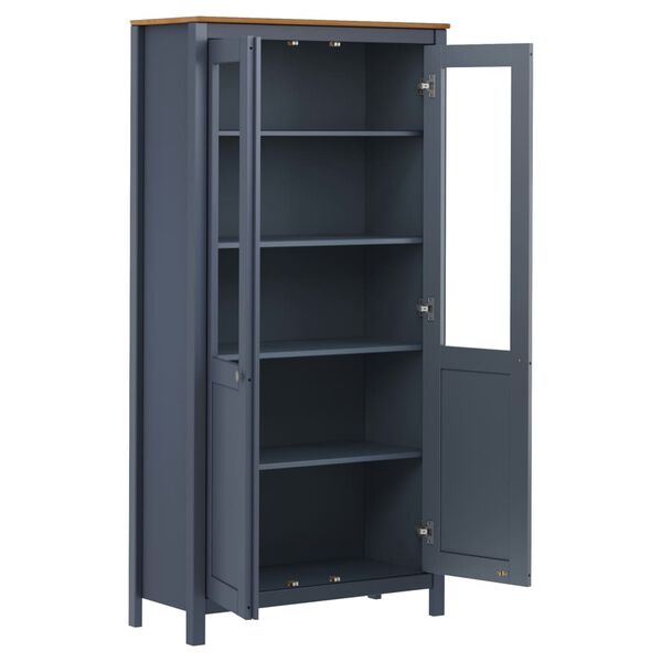 vidaXL Highboard Grey Solid Pine Wood 33.5x14.6x67.1 in Highboard