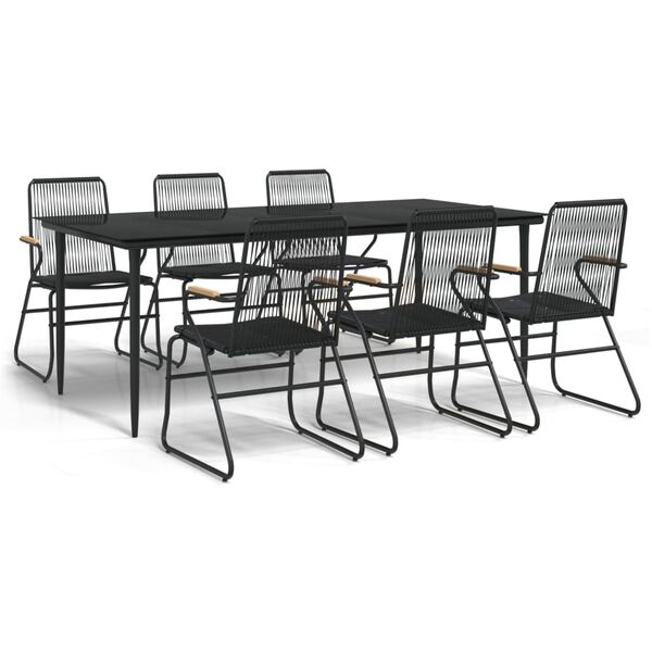 vidaXL Garden Dining Set Black