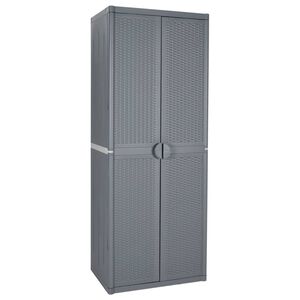 vidaXL Garden Storage Cabinet Grey Polypropylene Large