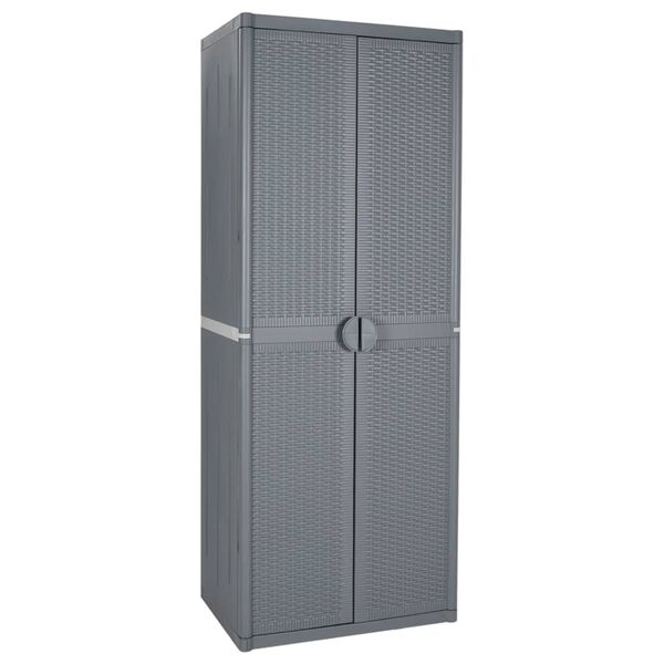 vidaXL Garden Storage Cabinet Grey Polypropylene Large