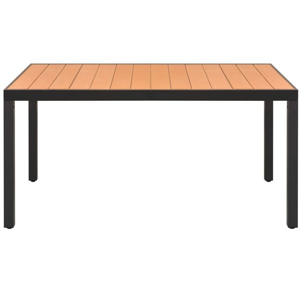 vidaXL Garden Dining Table Brown Aluminum 59.1 in x 35.4 in Durable