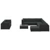 vidaXL Patio Lounge Set Set of 10 Black