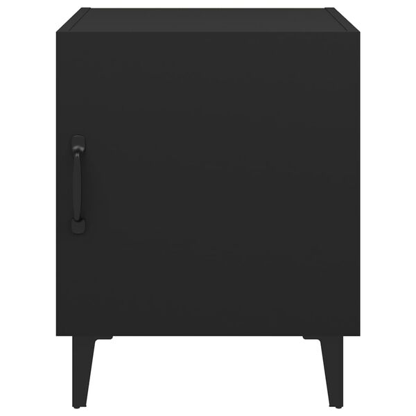 vidaXL Bedside Cabinet Set of 2 Black Engineered wood, Metal Standard