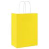 vidaXL Paper Bags 250 pcs with Handles Yellow 15x8x21 cm