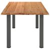 vidaXL Dining Table Light Brown Solid Oak Wood Large Adjustable Feet