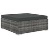 vidaXL Patio Sofa Grey rattan + dark grey cushions