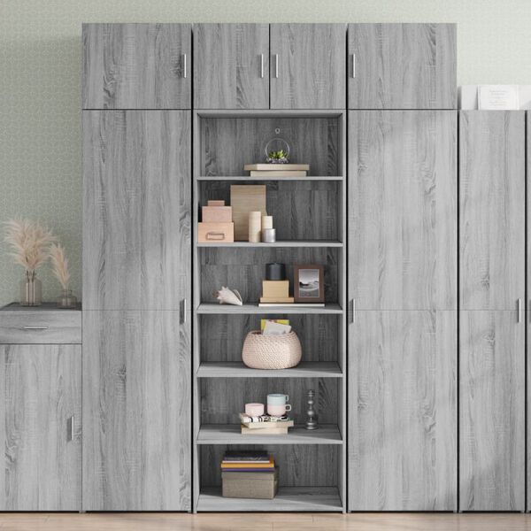 vidaXL Highboard Gray Sonoma Engineered Wood Tall Storage Highboard