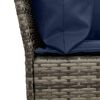 vidaXL Patio Sofa with Cushions Gray Poly Rattan